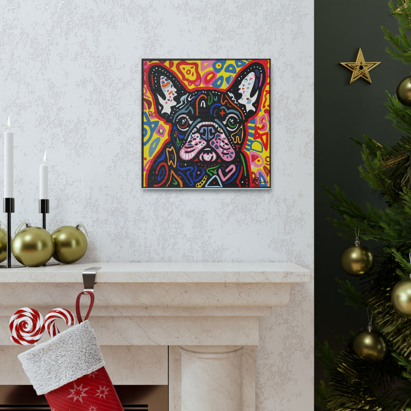 Colorful Modern Pop Art French Bulldog Canvas Print - Multicolored Home Decor