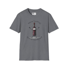 Naughty Nibbles Funny Adult Humor Cartoon Wine Bottle Unisex Soft-Style T-Shirt