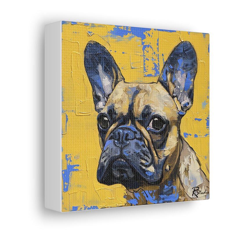 Colorful Art Nouveau French Bulldog Canvas Print - Multicolored Home Decor