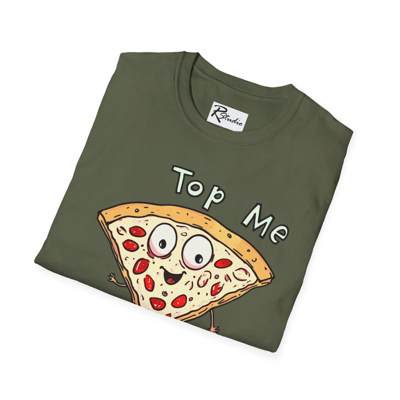 Naughty Nibbles Funny Adult Humor Cartoon Pizza Slice Unisex Soft-Style T-Shirt