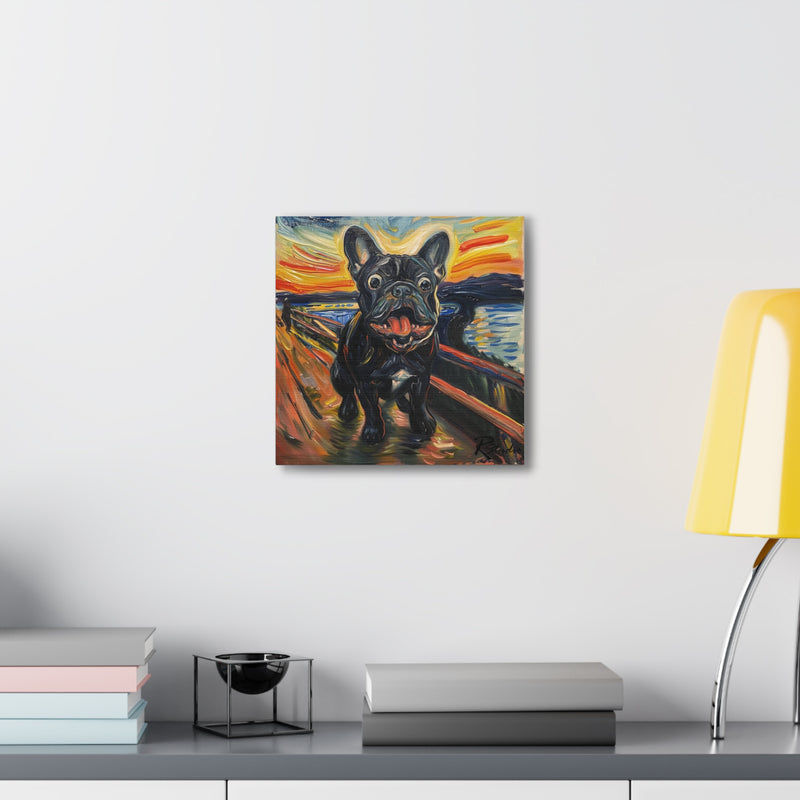 Colorful Fine Art French Bulldog Canvas Print - Multicolored Home Decor