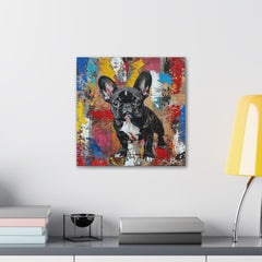 Colorful Modern Art French Bulldog Canvas Print - Multicolored Home Decor