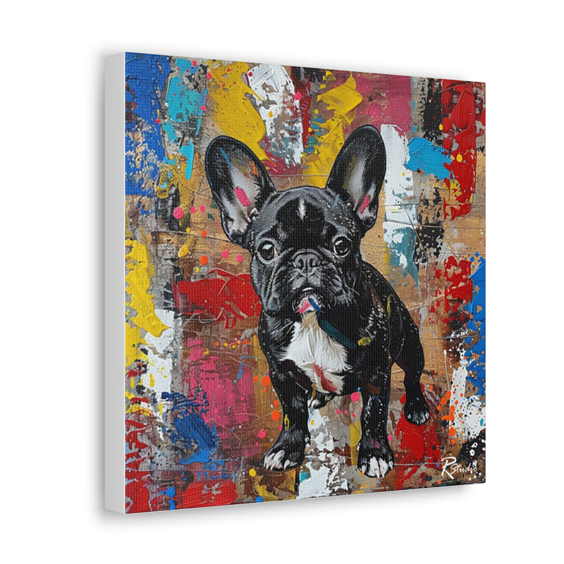 Colorful Modern Art French Bulldog Canvas Print - Multicolored Home Decor