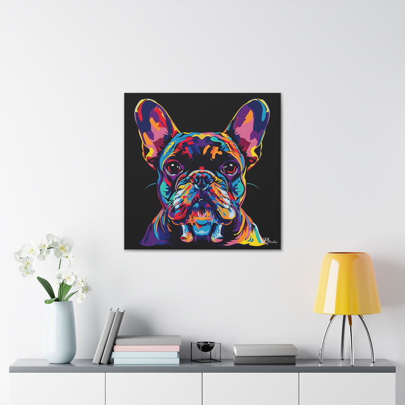 Colorful Pop Art French Bulldog Canvas Print - Multicolored Home Decor