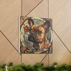 Colorful Art Nouveau French Bulldog Canvas Print - Multicolored Home Decor