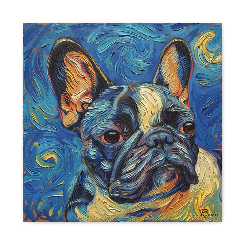 Colorful Fine Art French Bulldog Canvas Print - Multicolored Home Decor