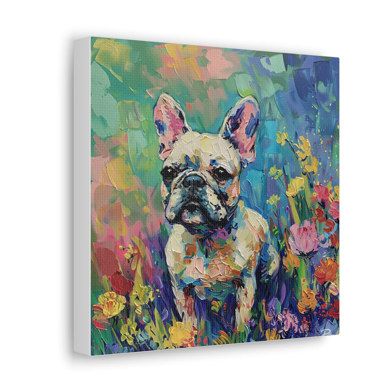 Colorful Fine Art French Bulldog Canvas Print - Multicolored Home Decor