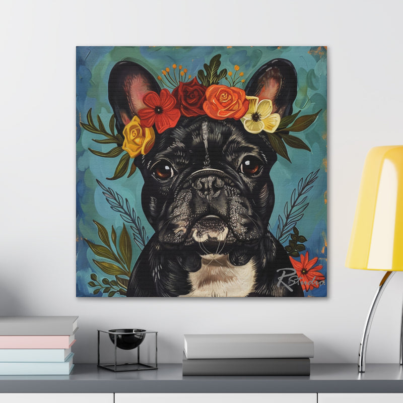 Colorful Fine Art French Bulldog Canvas Print - Multicolored Home Decor