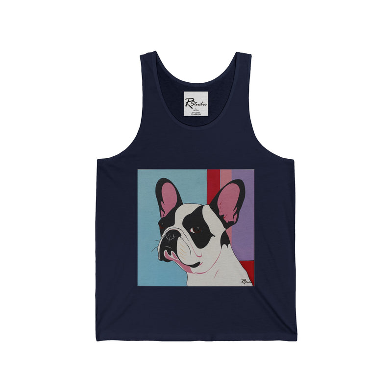 French Bulldog Fine Art Unisex Jersey Tank Top - Stylish & Comfortable