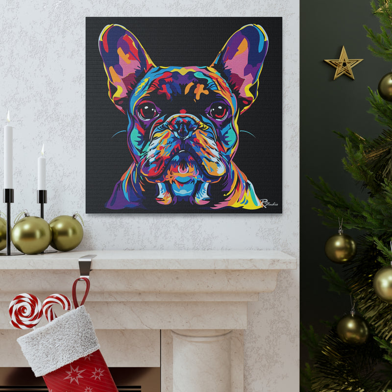 Colorful Pop Art French Bulldog Canvas Print - Multicolored Home Decor