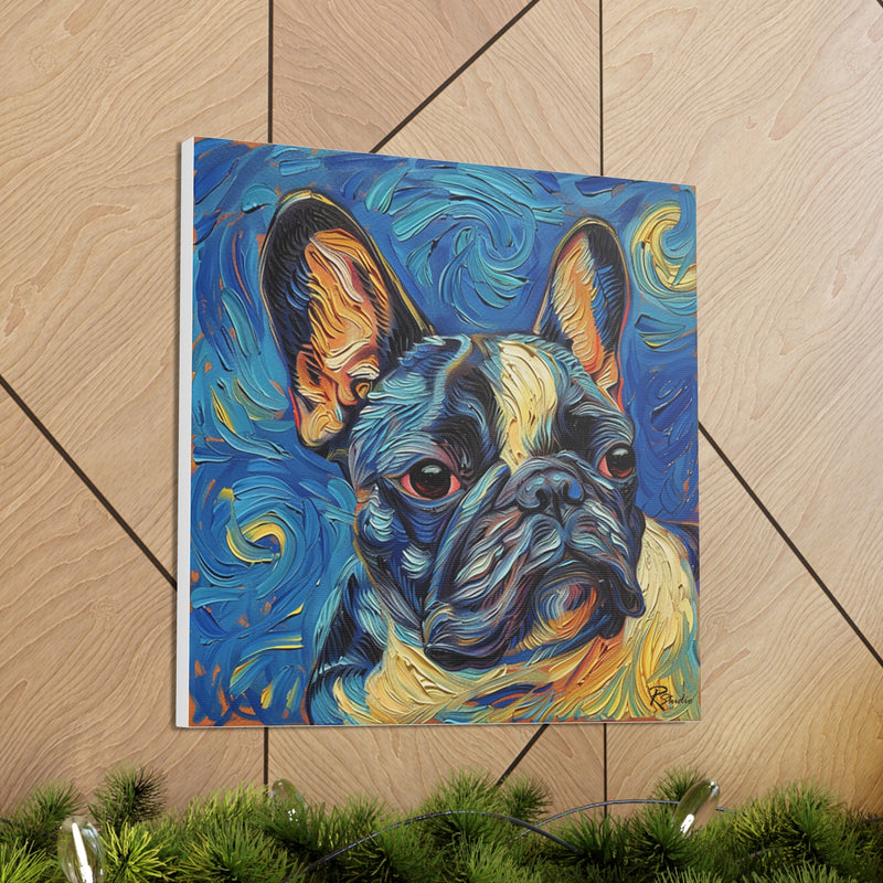 Colorful Fine Art French Bulldog Canvas Print - Multicolored Home Decor