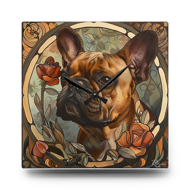 French Bulldog Acrylic Wall Clock - Fine Art Inspired Design