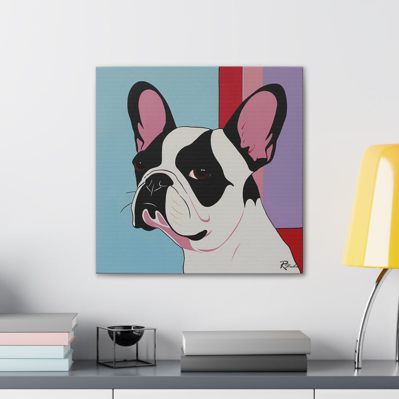 Colorful Fine Art French Bulldog Canvas Print - Multicolored Home Decor