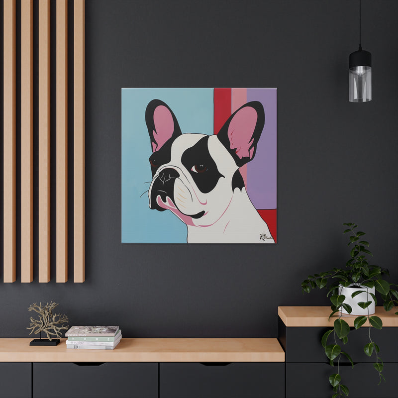 Colorful Fine Art French Bulldog Canvas Print - Multicolored Home Decor