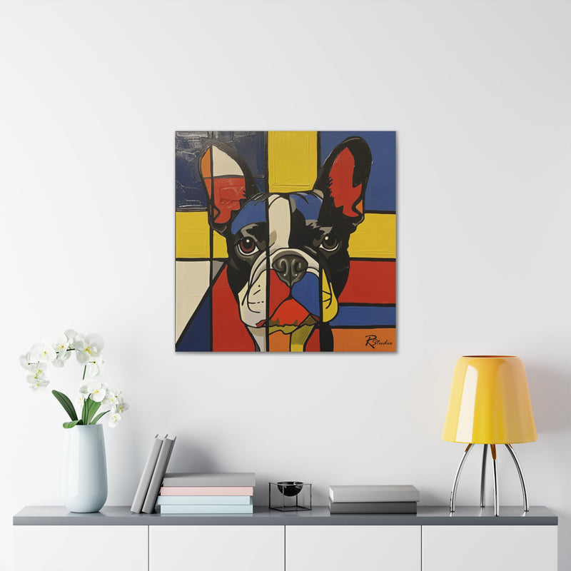 Colorful Modern Art French Bulldog Canvas Print - Multicolored Home Decor