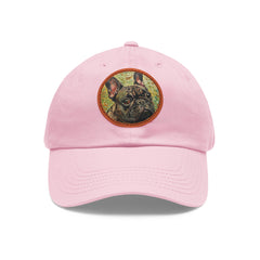 French Bulldog Design Dad Hat - Fine Art Inspired Vegan Leather Patch