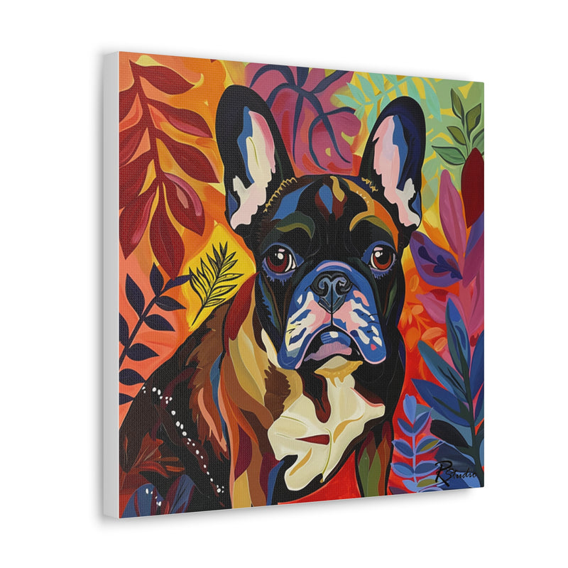 Colorful Fine Art French Bulldog Canvas Print - Multicolored Home Decor