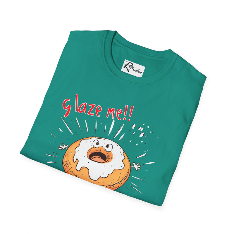 Naughty Nibbles Funny Adult Humor Cartoon Glazed Donut Unisex Soft-Style T-Shirt