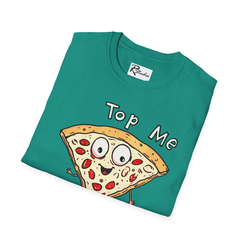 Naughty Nibbles Funny Adult Humor Cartoon Pizza Slice Unisex Soft-Style T-Shirt