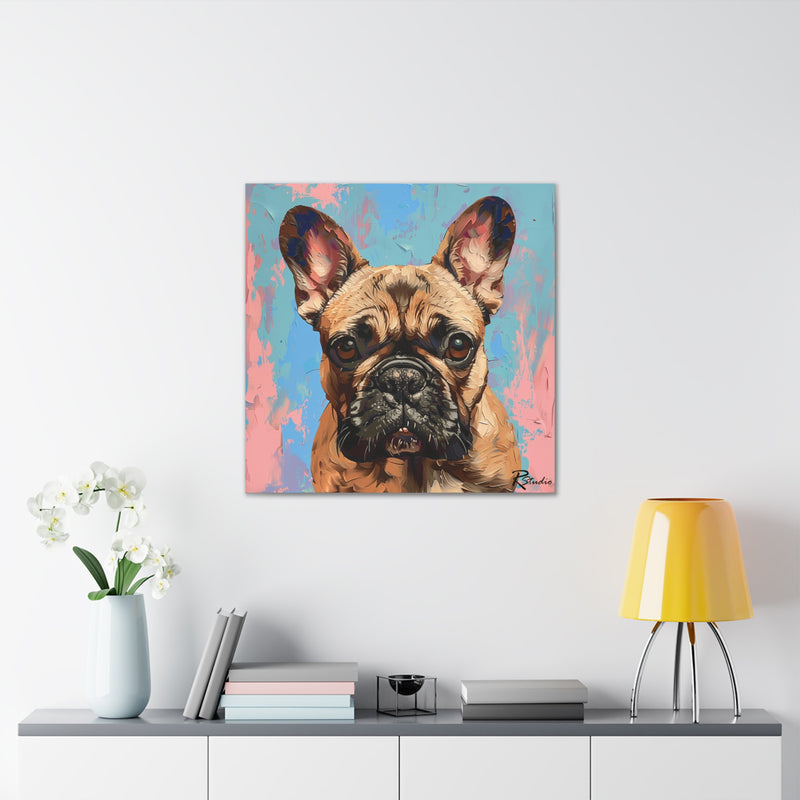 Colorful Fine Art French Bulldog Canvas Print - Multicolored Home Decor