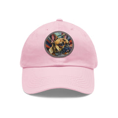 French Bulldog Design Dad Hat - Fine Art Inspired Vegan Leather Patch