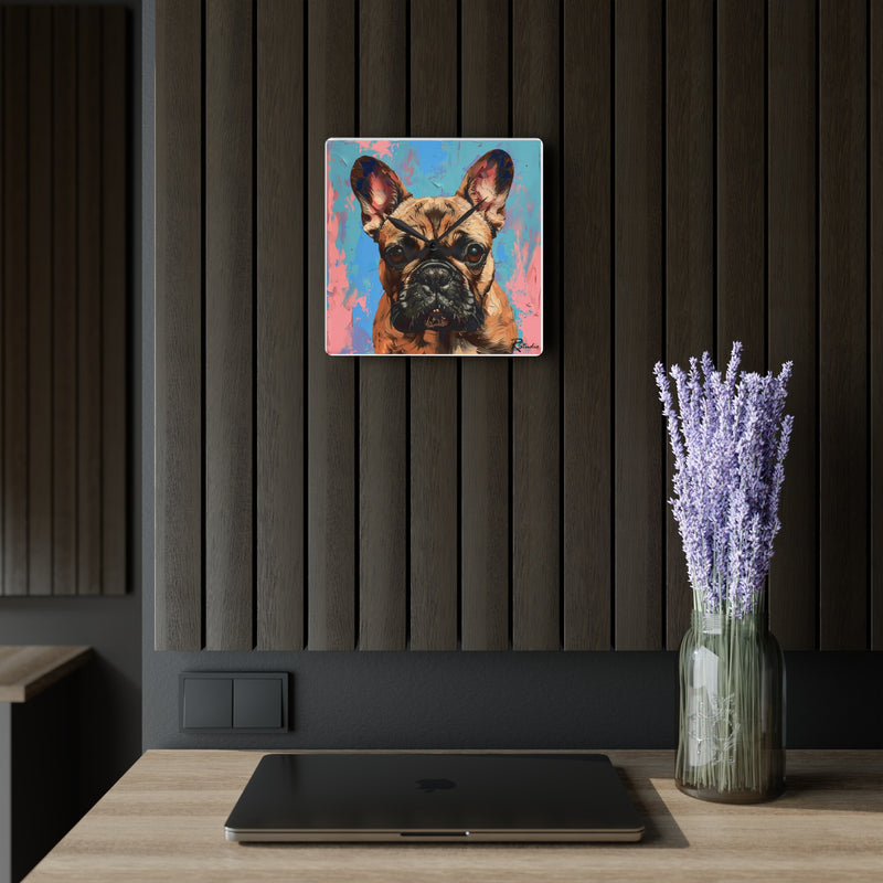 French Bulldog Acrylic Wall Clock - Fine Art Inspired Design