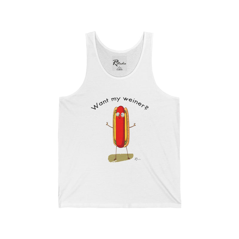 Naughty Nibbles Funny Adult Humor Hot Dog Unisex Soft-Style Tank Top