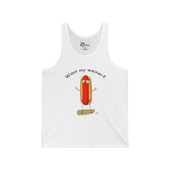 Naughty Nibbles Funny Adult Humor Hot Dog Unisex Soft-Style Tank Top