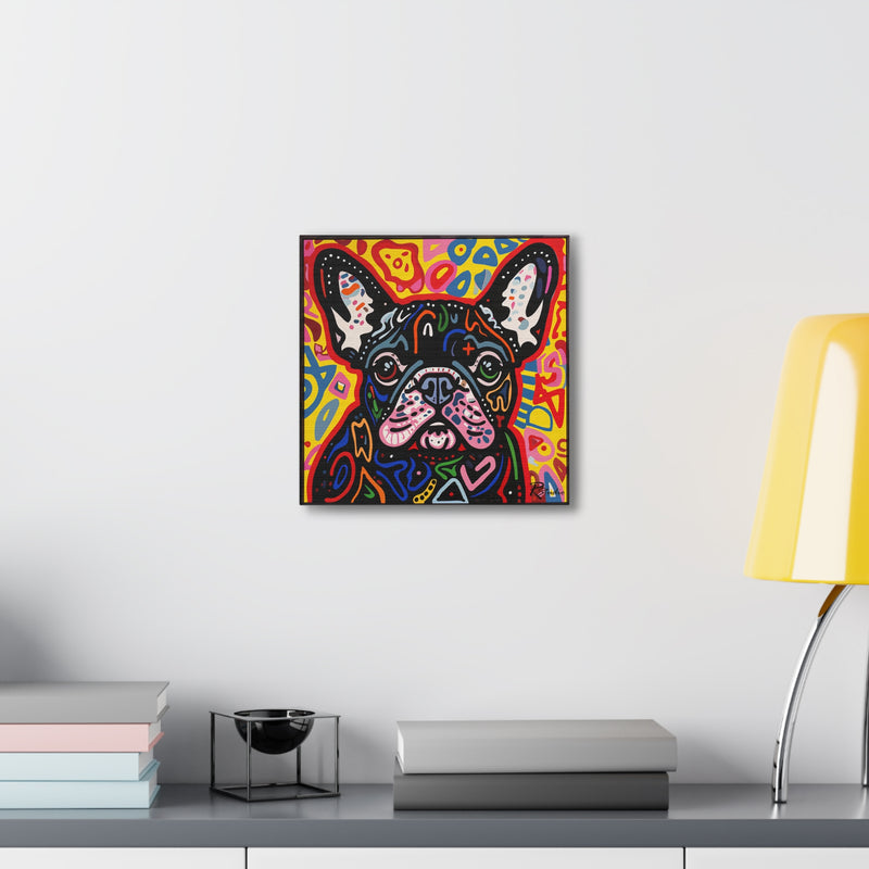 Colorful Modern Pop Art French Bulldog Canvas Print - Multicolored Home Decor