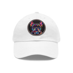 French Bulldog Design Dad Hat - Fine Art Inspired Vegan Leather Patch