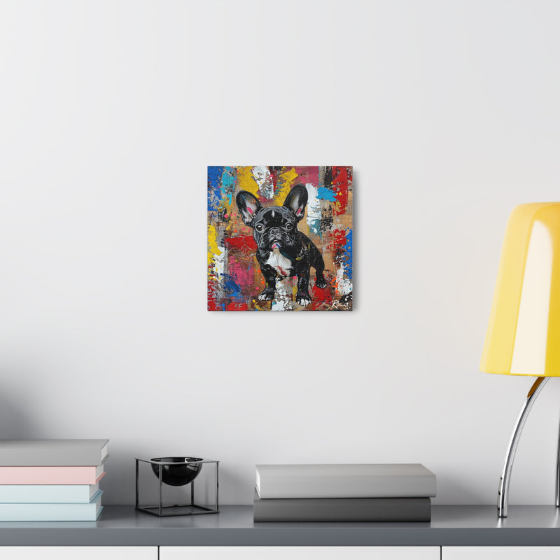 Colorful Modern Art French Bulldog Canvas Print - Multicolored Home Decor