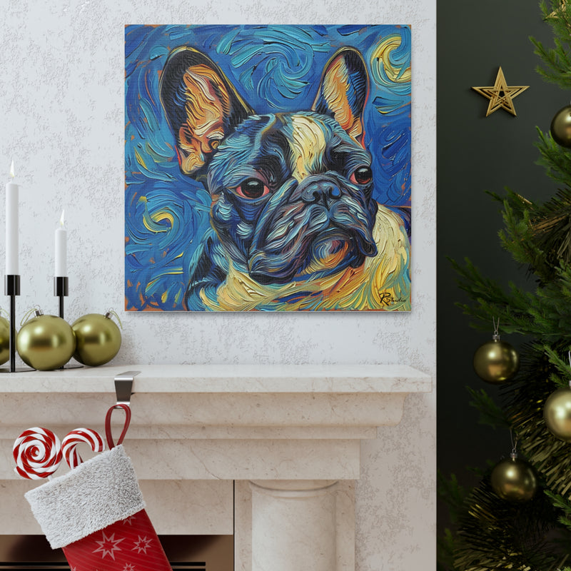 Colorful Fine Art French Bulldog Canvas Print - Multicolored Home Decor