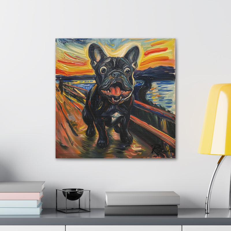 Colorful Fine Art French Bulldog Canvas Print - Multicolored Home Decor