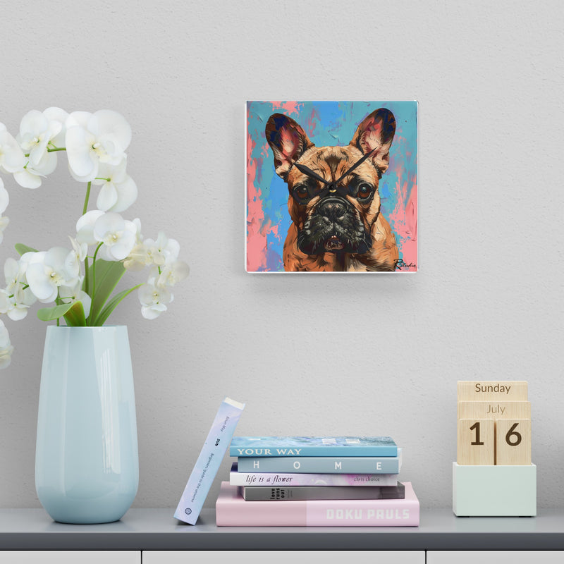 French Bulldog Acrylic Wall Clock - Fine Art Inspired Design