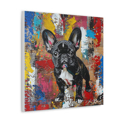 Colorful Modern Art French Bulldog Canvas Print - Multicolored Home Decor