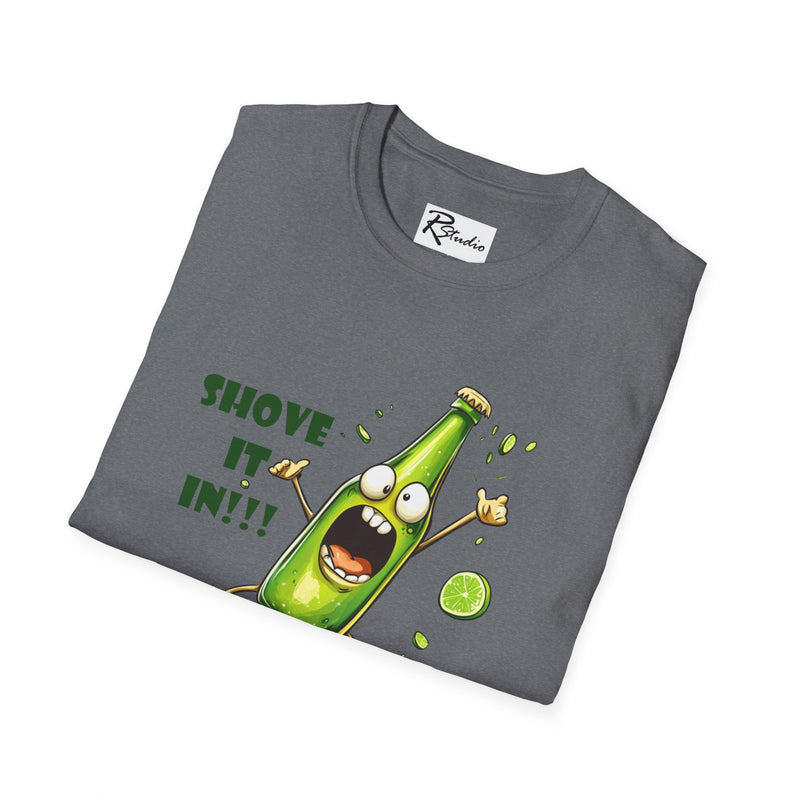 Naughty Nibbles Funny Adult Humor Cartoon Mexican Beer Unisex Soft-Style T-Shirt