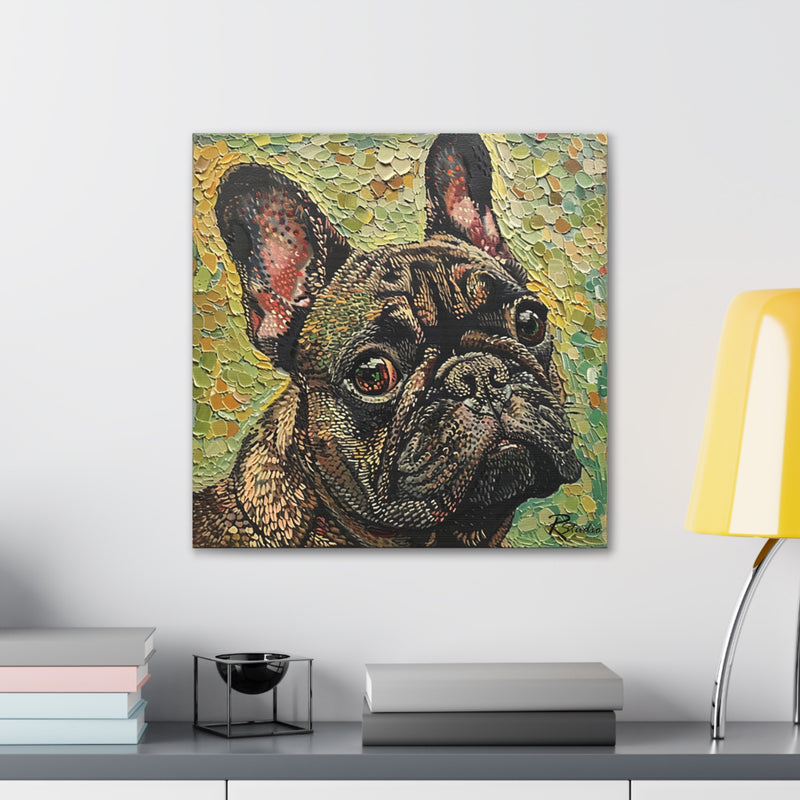 Colorful Fine Art French Bulldog Canvas Print - Multicolored Home Decor