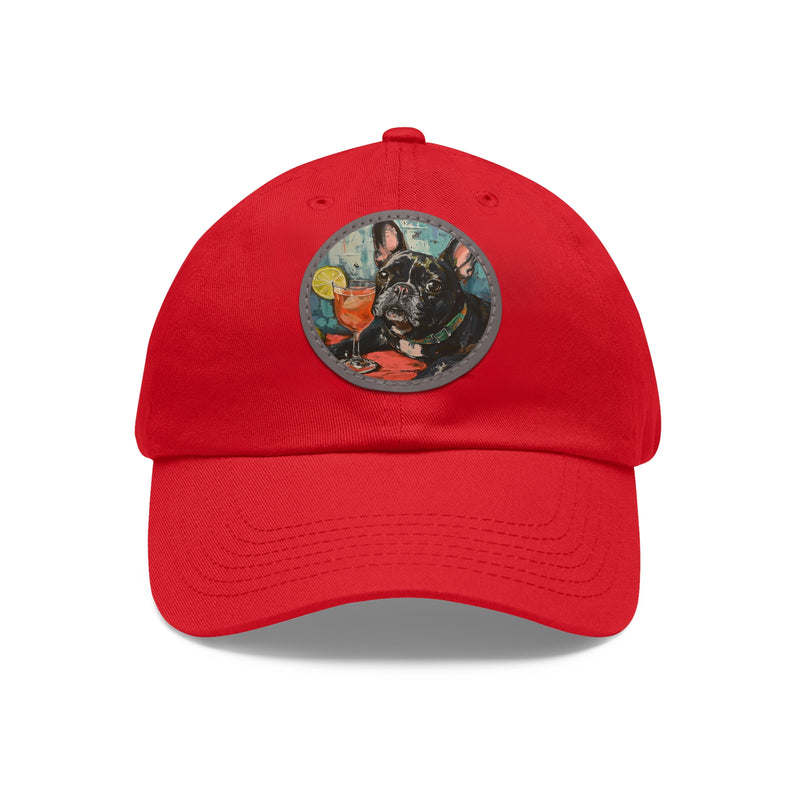 French Bulldog Design Dad Hat - Fine Art Inspired Vegan Leather Patch