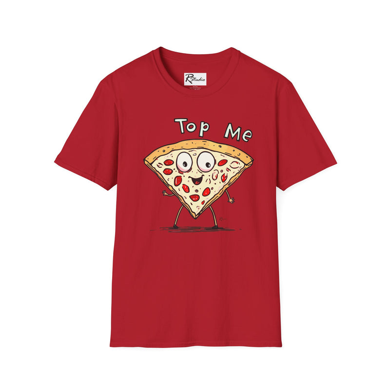 Naughty Nibbles Funny Adult Humor Cartoon Pizza Slice Unisex Soft-Style T-Shirt