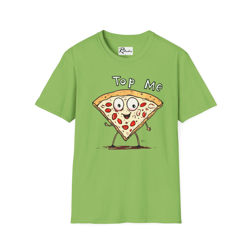 Naughty Nibbles Funny Adult Humor Cartoon Pizza Slice Unisex Soft-Style T-Shirt