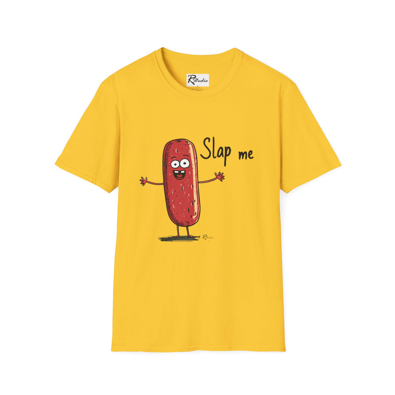 Naughty Nibbles Funny Adult Humor Cartoon Salami Unisex Soft-Style T-Shirt