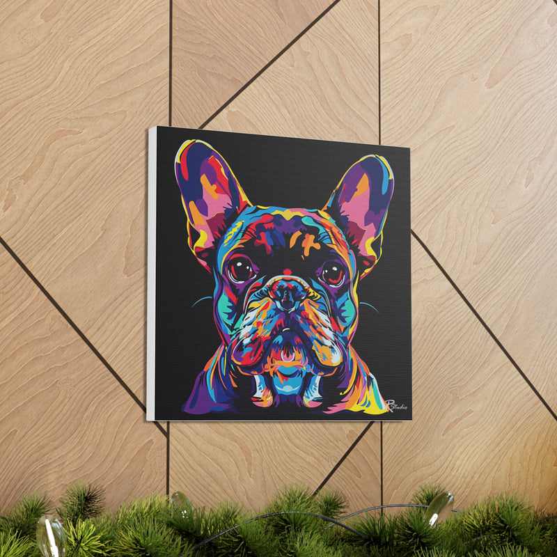 Colorful Pop Art French Bulldog Canvas Print - Multicolored Home Decor