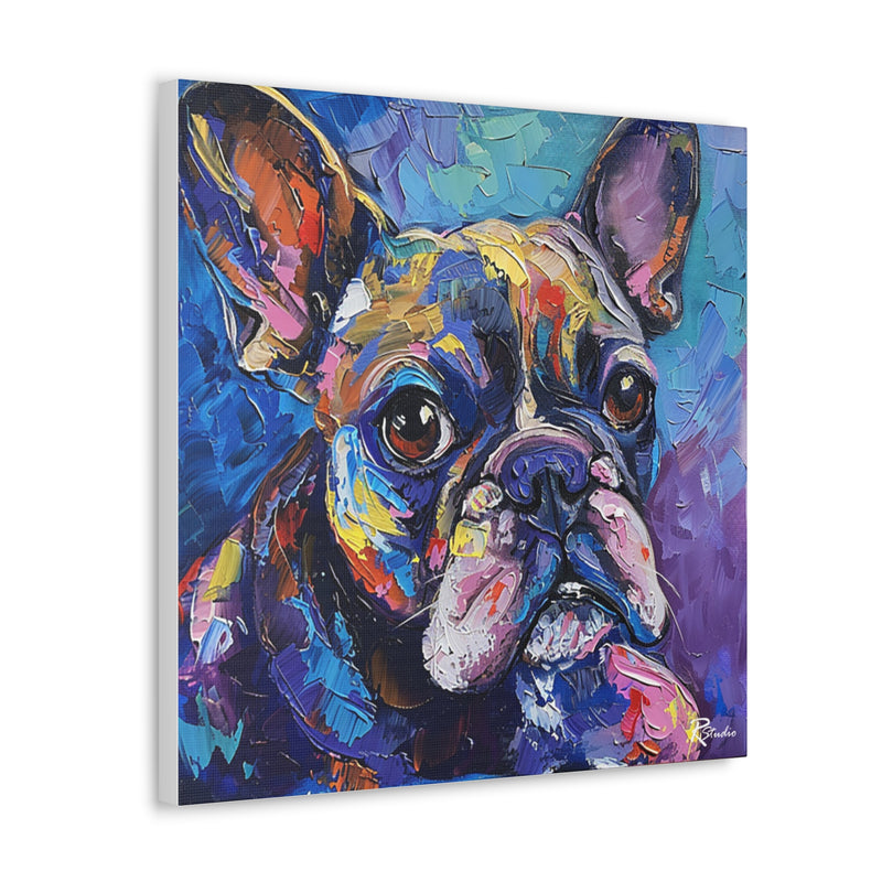 Colorful Fine Art French Bulldog Canvas Print - Multicolored Home Decor