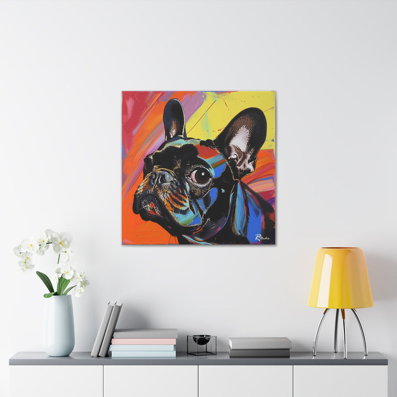 Colorful Pop Art French Bulldog Canvas Print - Multicolored Home Decor