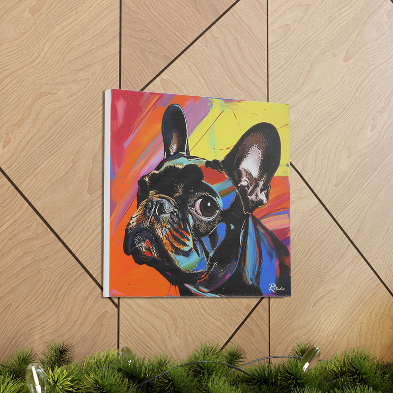 Colorful Pop Art French Bulldog Canvas Print - Multicolored Home Decor