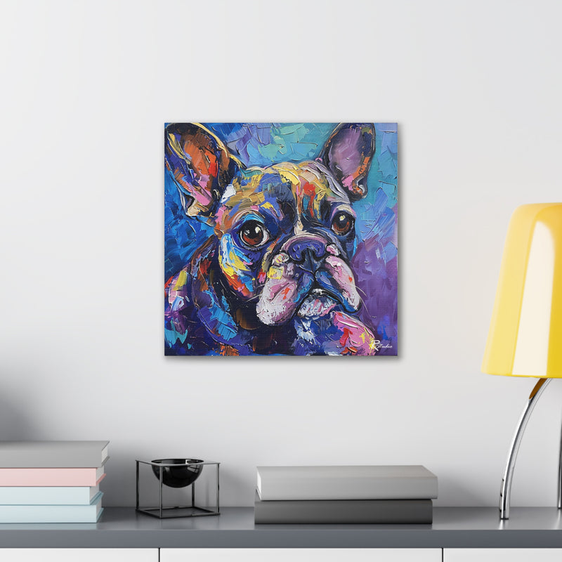 Colorful Fine Art French Bulldog Canvas Print - Multicolored Home Decor