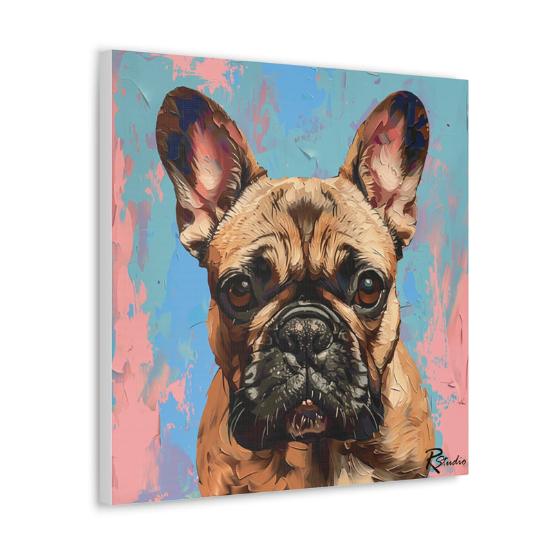 Colorful Fine Art French Bulldog Canvas Print - Multicolored Home Decor