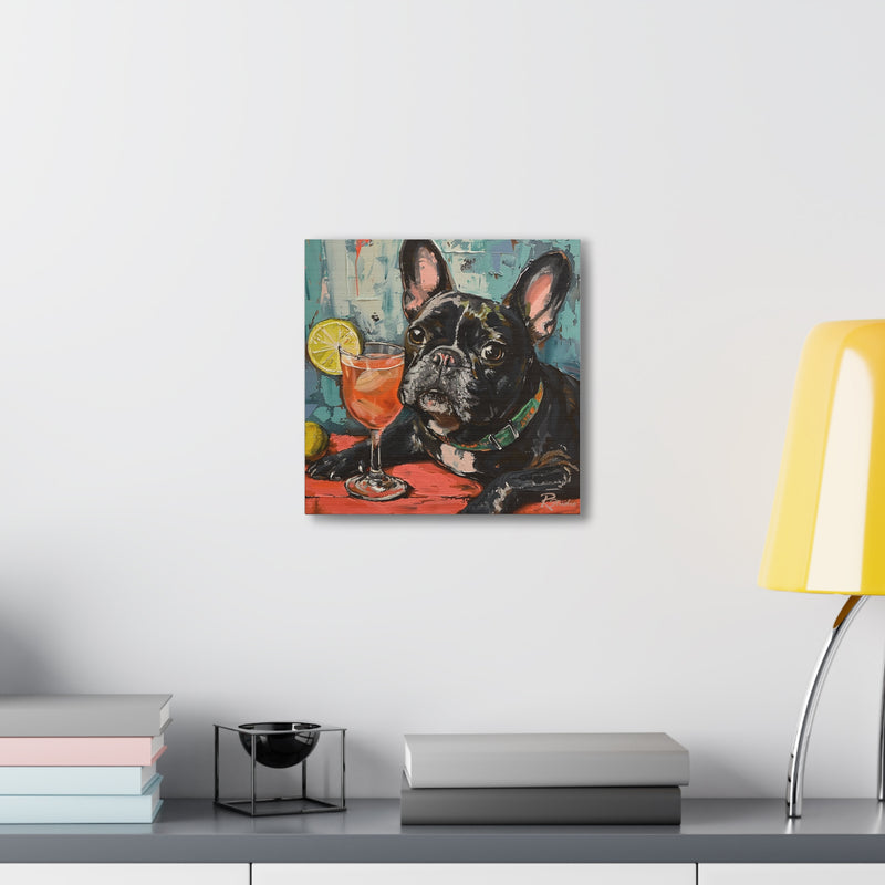 Colorful Fine Art French Bulldog Canvas Print - Multicolored Home Decor