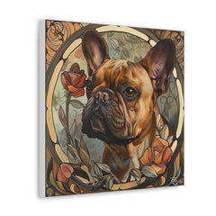 Colorful Art Nouveau French Bulldog Canvas Print - Multicolored Home Decor