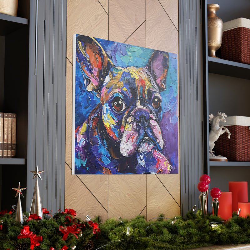 Colorful Fine Art French Bulldog Canvas Print - Multicolored Home Decor